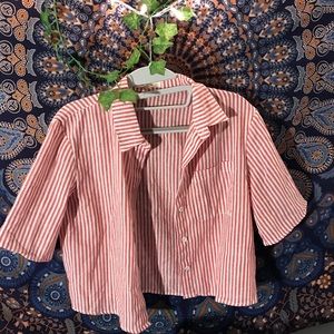 stripped cropped pacsun top